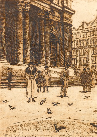 Feeding Pigeons Outside St Paul